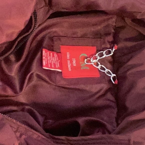 Ciao  Milano Quilted Coat in wine size large - Picture 5 of 9